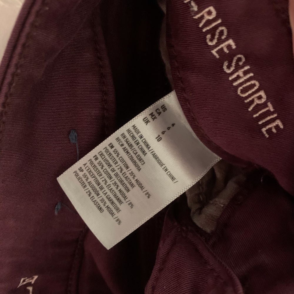 High rise maroon shorts